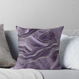 Kussen lavendel agaat zilveren glitter glamus #1 (faux glitter) #marble #decor #art gooi sofa decoratieve covers cases