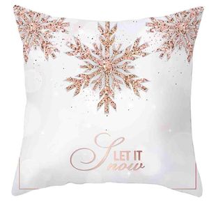 Funda de almohada de satén lavanda Funda de almohada de Navidad Funda de decoración Cojines de cintura de sofá