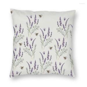 Funda de almohada con diseño de flores salvajes de lavanda, funda nórdica de terciopelo con flores, decoración para el hogar