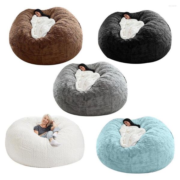 Almohada Lazy BeanBag Sofás Cubierta Cómoda Tumbona Asiento Bean Bag Puff Hogar Sofá Cama Sofá Tatami Piso Futón