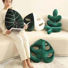 Kussen leaaf vorm sofa gooi zachte comfortabele verborgen ritsgreen plantvormige huizendecoratie
