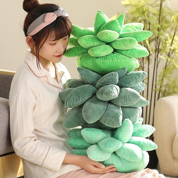 Oreiller en peluche douce, décoration de feuille, pour adultes et enfants, décoration de maison, Simulation créative, succulente, coussin de plante de Cactus mignon