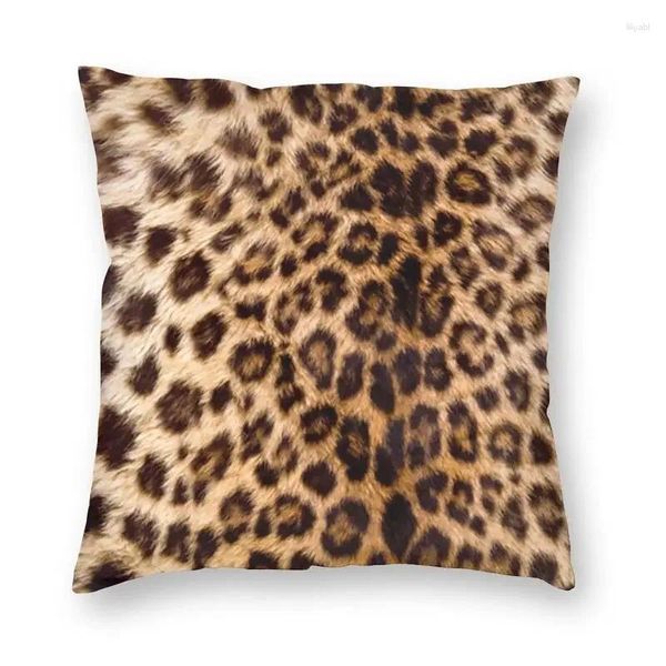 Almohada Leopard Cheetah Fur Hide Cover 45x45 cm Decoración para el hogar Imprimir Patrón animal Funda de tiro para sofá Doble lado