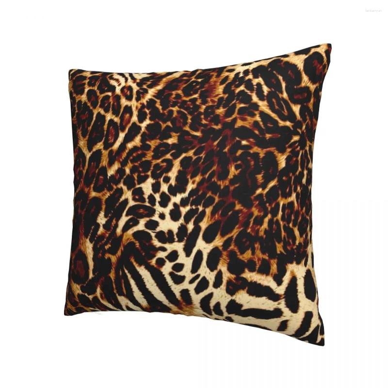 Kudde leopard konst tiger kudde mjuk tyg täcker abstrakt päls djungel kast fall sovrum fyrkant 45x45 cm