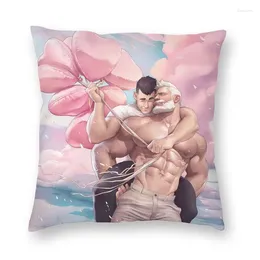 Oreiller LGBT Art Gay dessin animé Sexy Muscle petit ami jeter housse décorative pour la maison 45x45 cm taie d'oreiller pour salon