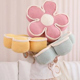 Kussen Levenachtige Sunflower Seat Cushion Plush Plant Kussen naar beneden katoen gevuld geel roze beige stoel Bloemkussen Valentijnscadeau