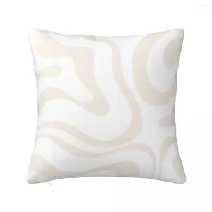 Almohada Líquido Swirl Patrón abstracto moderno en la cubierta blanca y ligera de la cubierta del beige Ecru para almohadas para almohadas