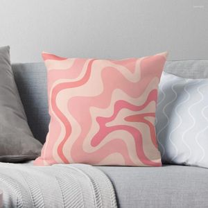 Oreiller Liquid Swirl rétro Rétro contemporain Résumé en Soft Blush Pink Throw Canapas Cover Cusions Cover