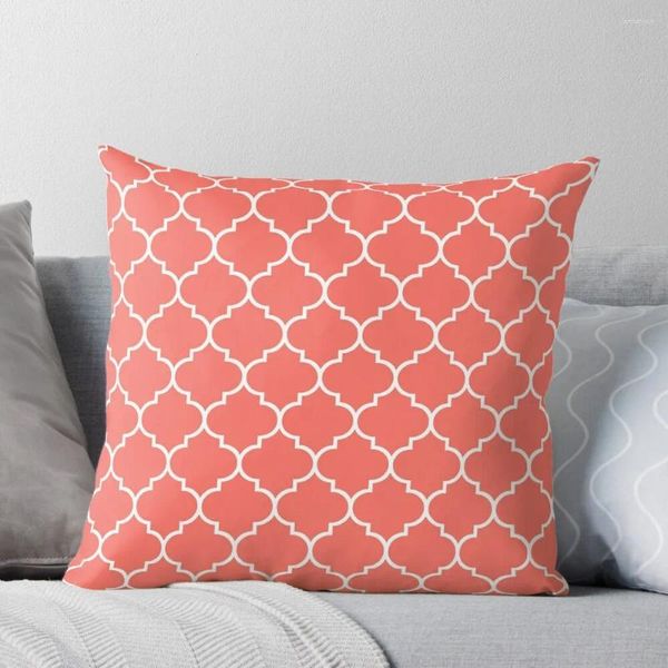 Pillow Living Housse de coussin à quatre feuilles en corail pour Noël