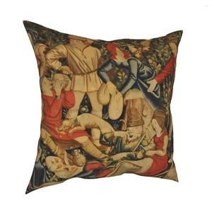 Pillow Louvre Picnic d'oreiller couverture de taie d'oreiller décorative vintage Aubusson French Antique Throw Case Home 45x45cm