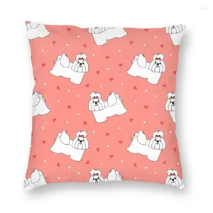 Kussen Love White Shih Tzu Dog Covers Sofa Home Decoratief dierencartoon vierkantsworp deksel 40x40cm