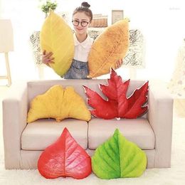 Oreiller belle forme de feuille simulation créative ginkgo maple de décoration domestique pour la maison