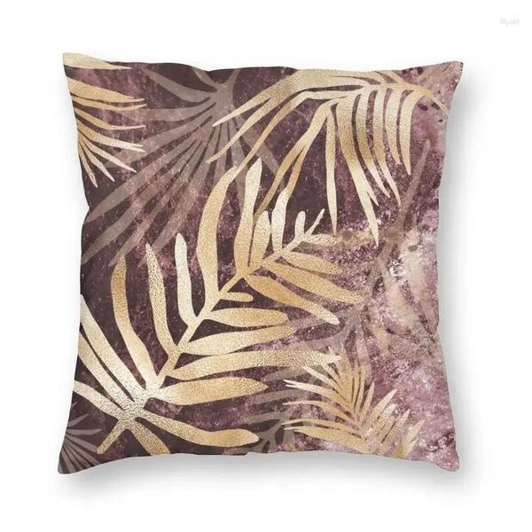 Almohada Luxe Plantas tropicales Hojas de helecho Cubierta 45x45 cm Impresión decorativa para el hogar Funda de tiro botánico para sofá de doble cara