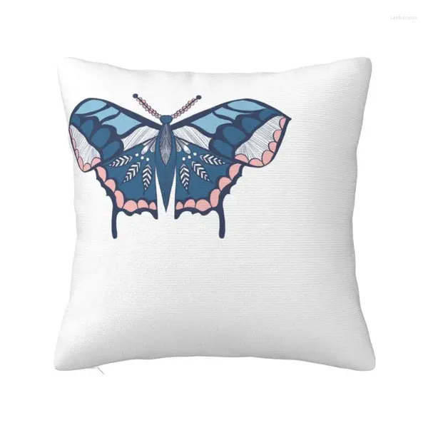 Almohada de lujo cubierta de mariposa 40x40 cm suave planta vintage insecto flor hoja tiro liso para sofá funda de almohada cuadrada