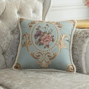 Couvercle de luxe de luxe européen concepteur floral concepteur canapé décoratif taie d'oreiller 48x 48 oreillers pour le salon