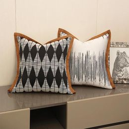 Kussen luxe deksel zilveren decoratieve kussens abstracte borduurstreep rhombisch rooster coussin cojines decorativos para sofa