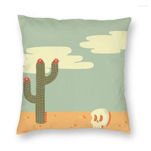 Taie d'oreiller de luxe, Cactus Tropical du désert, décoration de dessin animé, plantes vertes, housse de coussin pour canapé, 45x45cm