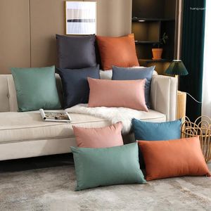 Oreiller Luxury Leathaire Solid Case 4 tailles Pure Couleurs Simulate en cuir Sofa Coup de canapé Coup de canapé Lancez des oreillers DÉCOR HOME