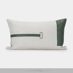 Oreiller Luxury Simple Sofa Case Home Decor White Green Green Cotton Countes Cover Decorative 30x50cm pour la chambre