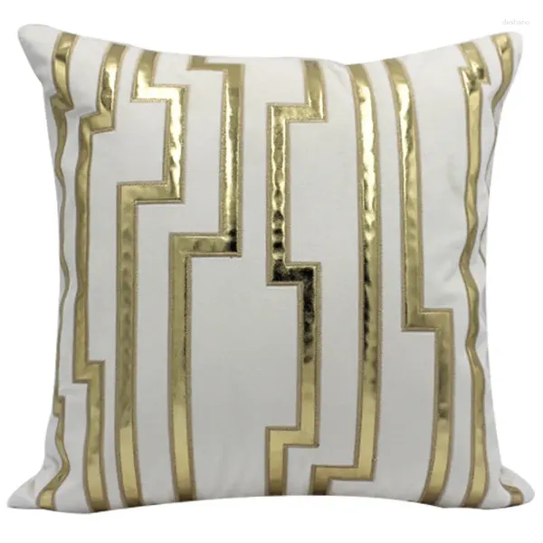 Almohada estuche de decoración de estilo de lujo cubierta de lanzamiento de oro blanco negro y