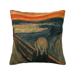 Pillow Luxury the Scream van Edvard Munch Sofa Cover Velvet Famous Oil Painting Throw Case voor woonkamer
