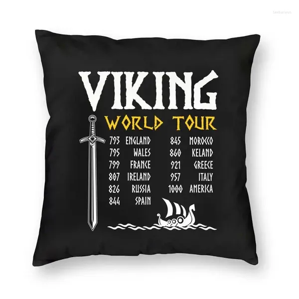 Oreiller luxe Viking World Tour Cover Velvet Sword Case Home Decor