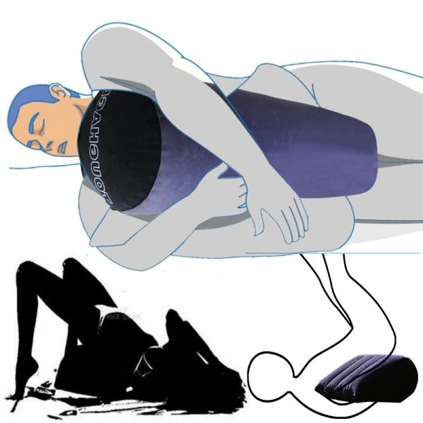 Oreiller homme sommeil profond étreinte oreiller long rond traversin gonflable rouleau coussin compensé corps dos cou soulagement de la colonne vertébrale pendant les oreillers d'air