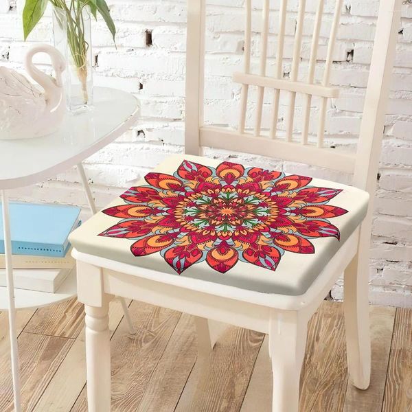Almohada mandala abstracta silla de estampado floral asiento de asiento de comedor s taburan sillas perezosas decoración del hogar