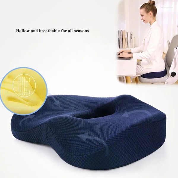 Almohada memoria espuma hemorroides soporte de cadera ortopédico silla de oficinas de cocyx masaje para silla de ruedas
