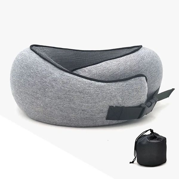 Almohada Memoria Espuma Cuello Cervical Vértebra Viaje Portátil Mediodía Descanso Avión U Tipo de sueño Camping Bolsa de transporte 231205