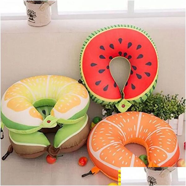 Almohada Memoria Espuma Avión Frutas Sandía Viajar Avión Ushape Cuello Almohadas Drop Entrega Hogar Jardín Textiles Ropa de cama Suministros DHMCK