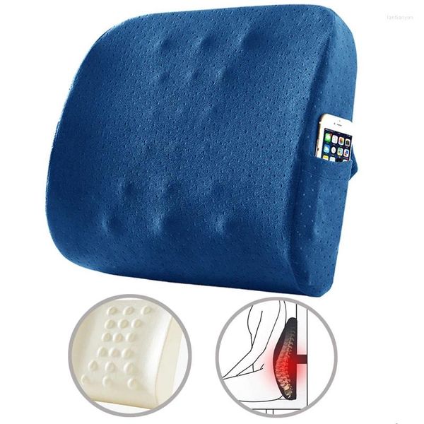 Silla de espuma de memoria de almohada Silla de asiento lumbar para la oficina para alivio del dolor del automóvil en casa Orthopedic