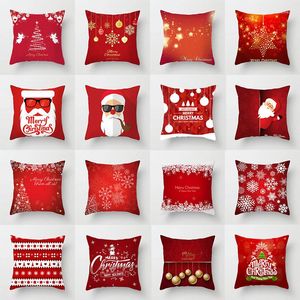 Kussen Merry Christmas Cover Kerstman Party Decoratieve kussensloop Almohada