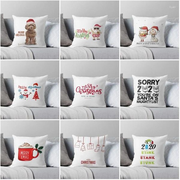 Pillow Merry Christmas Decorative Home Bovers Covers Automne 45x45cm Nordic 40x40cm blanc 60 Sofa de salon moderne