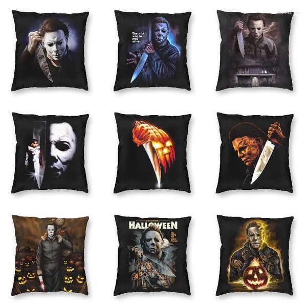 Almohada Michael Myers Halloween Horror Movie Square Throw Case Decoración para el hogar Cubierta de impresión 3D para sofá Funda de almohada de moda