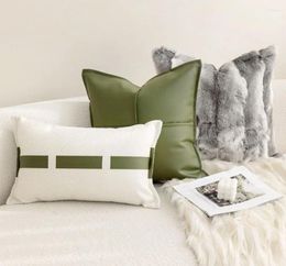 Oreiller moderne bref vert abstrait carré coussin/almofadas Case 30x50 45 50 mode frais Simple solide couverture maison Decore