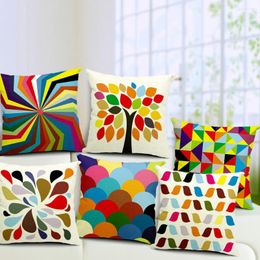 Kissen, modern, bunt, geometrisch, Baum, dekorative Geometrie, Überwurf für Sofa, Sitz, Stuhl, Auto, S, 18 x 18, anpassbar