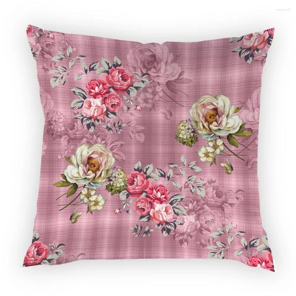 Almohada estampado de flores moderna regalo decorativo simple decorativo 45x45cm funda de almohada terciopelo cómodo poduszki dekoracyjne e2362