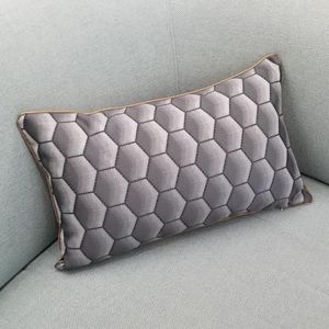 Oreiller moderne géométrie canapé chaise hexagone argent noir jeter couverture décorative Rectangle maison lombaire étui 30x50 cm