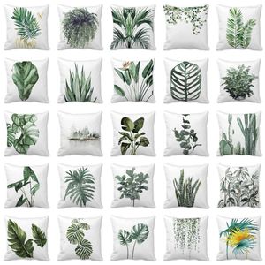 Kussen moderne eenvoudige tropische groene bladeren bedekken botanische kunstprint decoratieve kussensloop livingroom bank kussens kussens