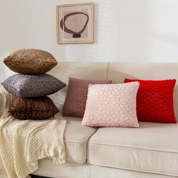 Almohada de estilo moderno cubierta de color sólido