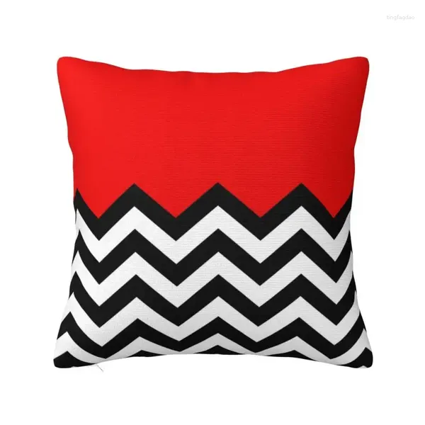 Taie d'oreiller moderne Twin Peaks géométrique Zigzag pour salon, housse bohème en velours