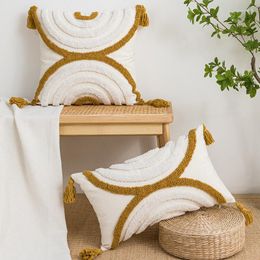 Funda de almohada de estilo étnico marroquí, funda decorativa con borlas para el hogar, funda de almohada Bohemia para cama, sala de estar y sofá