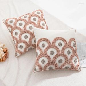 Oreiller marocain rose bulle couvercle tufted beige géométrique à franges couvertures décoratives de toile décor