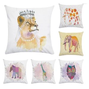 Pillow Mosaic Animal Pattern Case 45 45cm Cartoon Lion Tiger Cover Sofa Decoration Polyester Witherscases CR039