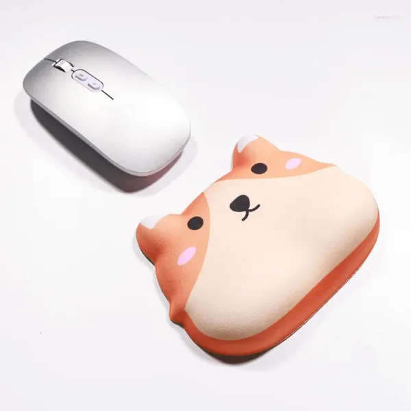 Almohada mouse almohadilla de muñeca muñeca de muñeca descanso linda oficina de dibujos animados juego sin deslizamiento teclado