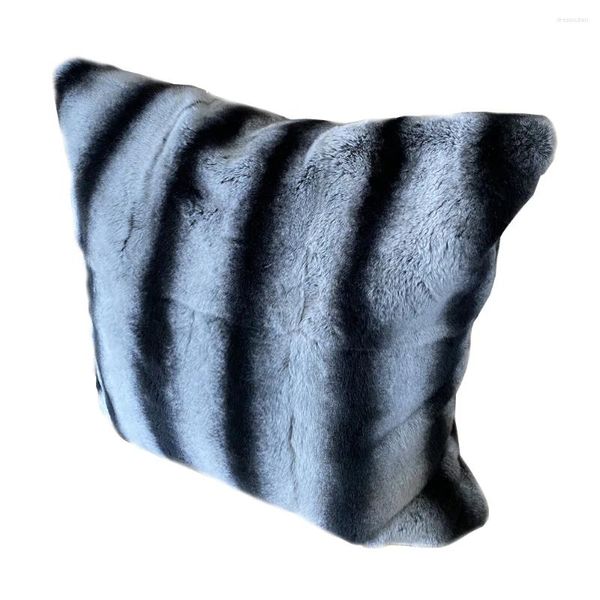 Almohada MS.Softex Chinchilla Rex Skin Funda de almohada de piel de doble cara para decoración de hogares hecha a medida
