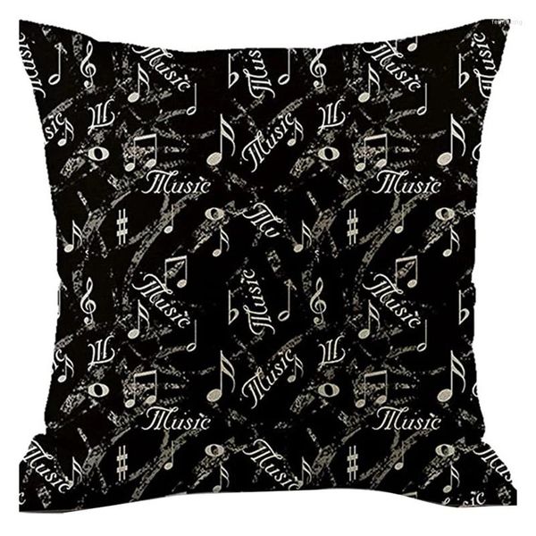 Housse de coussin pour notes de musique, étui décoratif, série Living, Design Double face