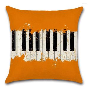 Almohada música Piano teclado impreso cubierta decoración silla sofá asiento coche funda de almohada decorativa casa dormitorio amigo niños regalo