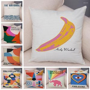 Pillow Music Posters uitgevoerd door verschillende bands kussensloopcase decor vintage mooie kast voor sofa home pluche worp cover